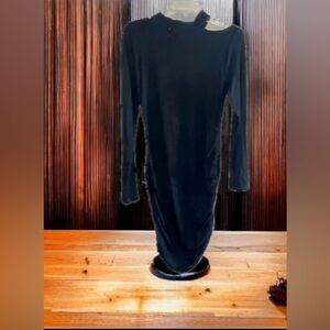 BLACK,  form fitted, dress.